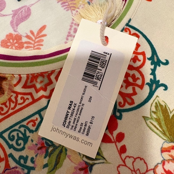 Johnny Was THE JANIE FAVORITE SHORT SLEEVE CREW NECK SWING TEE 3X - Picture 9 of 11